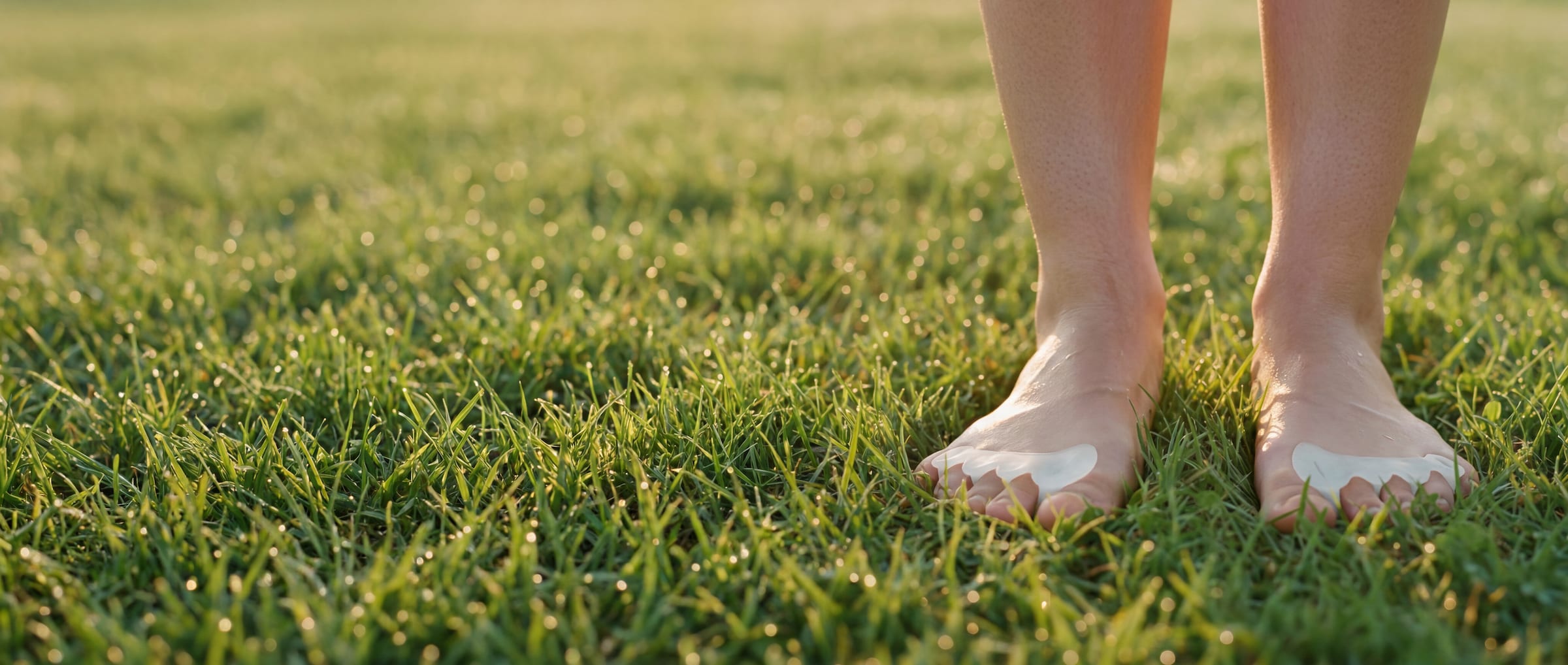 Nackte Füße im Gras